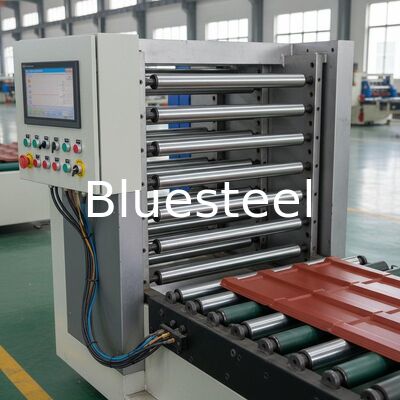 Macchina per la formatura di rotoli di piastrelle a rulli in acciaio 45# con sistema di controllo PLC e taglio idraulico per la produzione automatizzata
