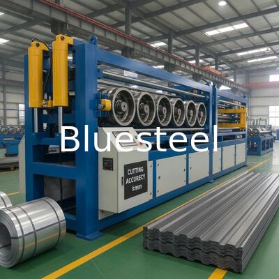 Profilatrice per lamiere ondulate in acciaio con pressione da 8 t, precisione di taglio di ±2 mm e lunghezza personalizzata per pannelli di copertura metallici