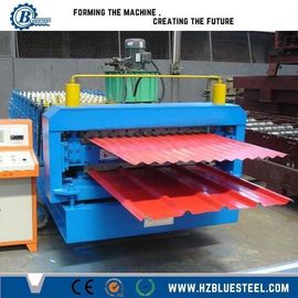 Macchina di formazione d'acciaio idraulica di doppio strato 3KW con il rullo d'acciaio 45#